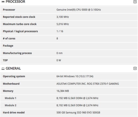 Тесты Intel Core i9-9900K в 3DMark: на 25 % быстрее i7 8700K